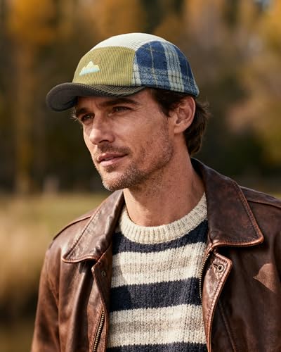 Croogo Short Brim Hat Vintage Corduroy 5 Panel Hat for Men Hip Hop Style - color: Crsb02-darkyellow, size: One Size