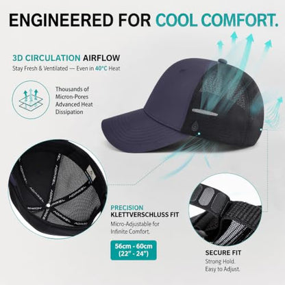 AOPREL Cloud-Touch Trucker Hat - High-Density Structured Mesh Baseball Cap Men & Women，Shape-Retaining Breathable UPF 50+ - color:  Charcoal Gray · Urban
