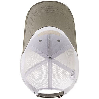 BASSDASH Altimate Fishing Hat Mesh Back for Men Women Adjustable Baseball Trucker Cap - color: Grey/Fish Flag