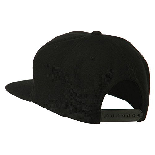 e4Hats.com Gold Lion Embroidered Wool Snapback Cap - color: Black