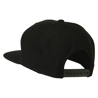 e4Hats.com Gold Lion Embroidered Wool Snapback Cap - color: Black