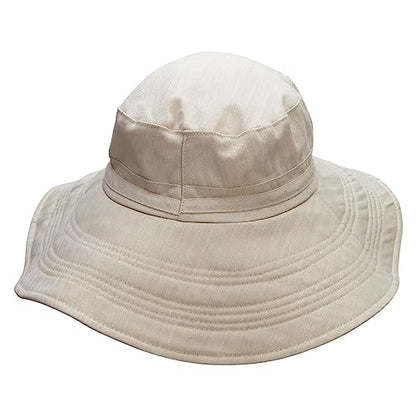 e4Hats.com Big Size Ladies Linen Wide Brim Hat - color: Beige, size: X-Large