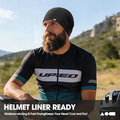 2-Pack Cooling Mesh Skull Cap Helmet Liner Running Cycling Work Men Women - color: White + Black