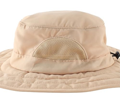 Connectyle Kids Sun Hat for Boys Girls Wide Brim Bucket Hat UPF 50+ Sun Protection Hat Breathable Summer Beach Hat - color: Khaki