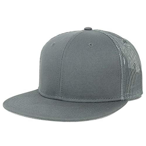 Armycrew Oversize XXL Blank Flatbill Mesh Snapback Cap - color: Charcoal