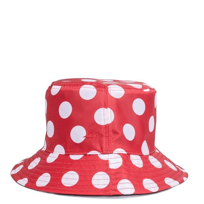Lug Canopy Bucket Hat - color: Crimson Large Dot/Black