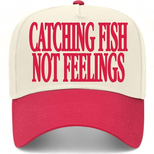 Catching Fish Not Feelings Hat - color: Red/Natural