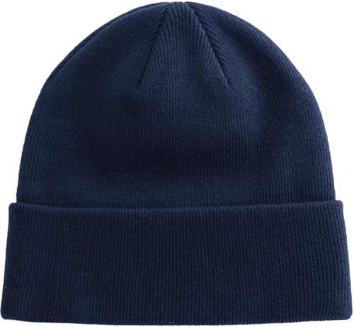 100% Cotton Beanie Hat Winter Hats Women Men Warm Knit Beanies - color: 1pcs Navy Blue