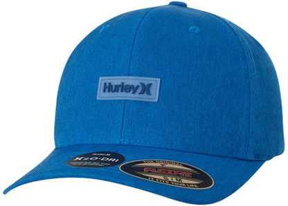 Hurley Mens Baseball Cap - Lightweight H2O-DRI Breathable Moisture Wicking Curved Brim Fitted Hats for Men - color: Coastal Blue, size: Small-Medium
