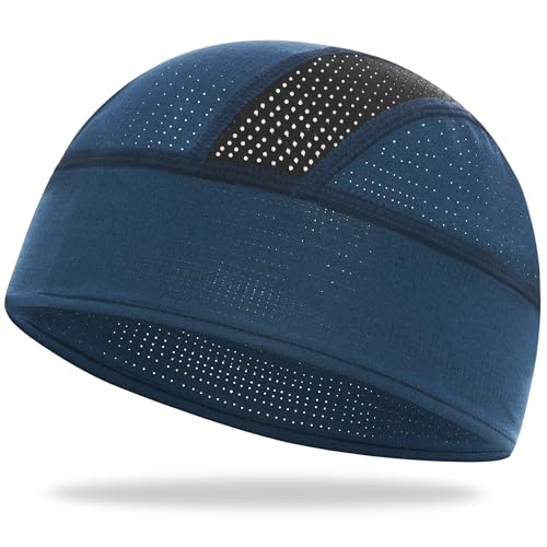 Cooling Skull Cap Breathable Mesh Helmet Liner Motorcycle Cycling - color: 1-navy Blue