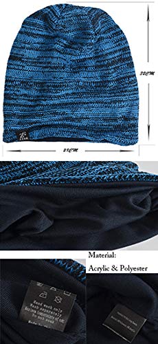 VECRY Mens Slouchy Beanie Knit Skull Cap Long Baggy Hip-hop Winter Summer Hat B305 - color: Stripe-brown, size: Large