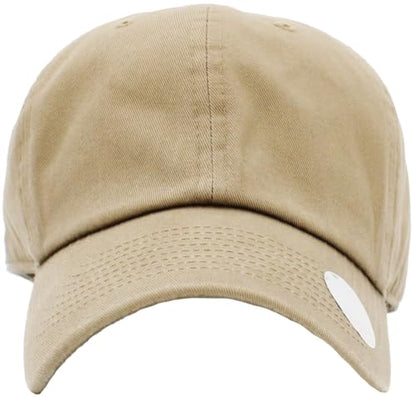 KBETHOS® Classic Washed Cotton Baseball Cap - color: Khaki