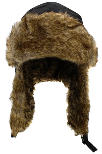 Wool Blend Aviator Trapper hat Trooper Ear Flaps Ushanka Eskimo Russian Warm Winter Cold… - color: 5. Black Classic Solid