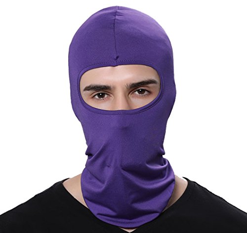 Pack of 3 Ski Mask Bandana Face Hat for Outdoor Airsoft Motorcycle Hood Helmet Balaclavas Headwear - color: Purple