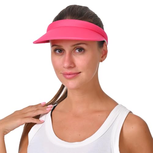 2 Pack Sun Visor Hats Women Men Clip On Wide Brim Visors Hat Outdoor Sports Golf Beach Travel Tennis Caps - color: White Pink