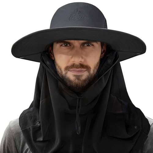 Cooltto L/XL/XXL Wide Brim Sun Hat UPF 50+ UV Protection Boonie Hat - color: Slate Grey, size: Medium-Large