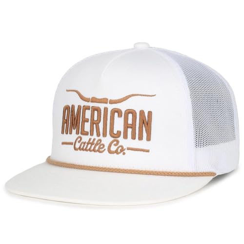 Longhorn Adjustable Snapback Western Hat - color: White