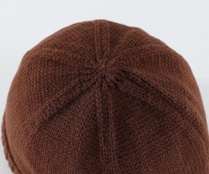 Home Prefer Mens Winter Hat Knit Earflap Hat Stocking Caps with Ears Beanie Hat - color: Walnut