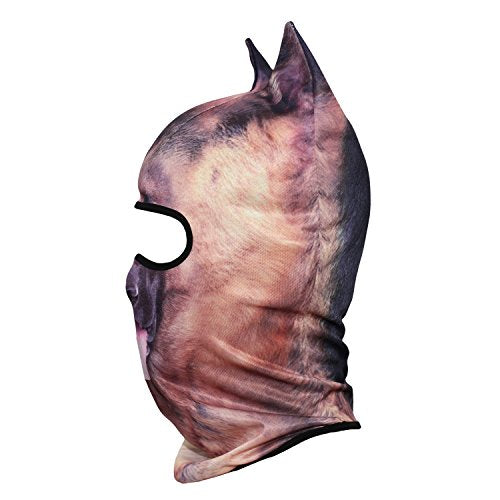 WTACTFUL 3D Animal Ears Balaclava, Breathable Face Mask for Halloween - color: German Shepherd Meb-11