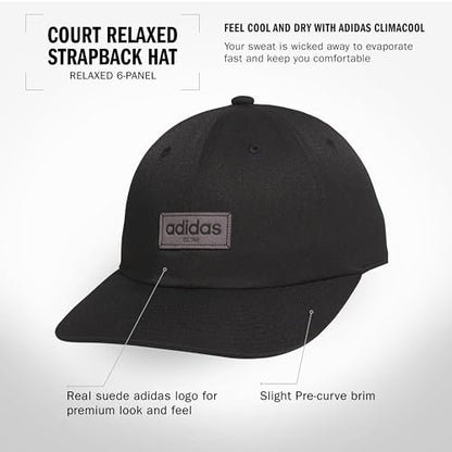 adidas Men's Court Relaxed Hat - color: Black/Grey