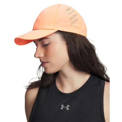 Under Armour Women's Iso-Chill Launch Run Adjustable Hat - color: (824) Electric Tangerine / Electric Tangerine / Reflective