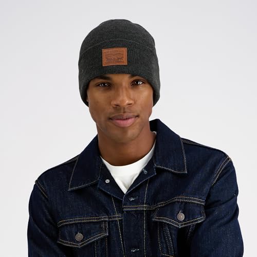 Levi's Mens All-Season Hero Beanie Soft Knit Cuffed Winter Hat, Warm & Comfortable Everyday Style - color: Light Heather Grey