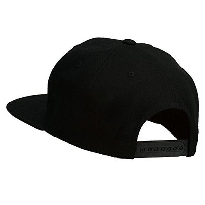 Big Diamond Outline Embroidered Flat Bill Black Cap - color: Navy