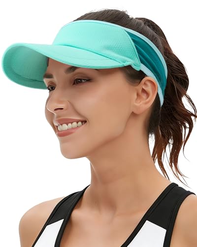 Sports Sun Visors Hat Women Men,Lightweight Cooling Stretchy Visor - color: 1-lake Blue