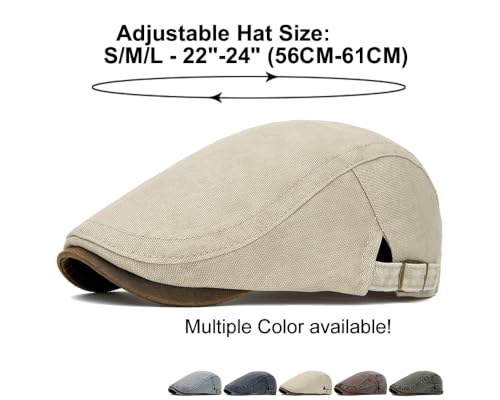 Cotton Newsboy Cap,Breathable Ivy Gatsby Cabbie Beret Hat for Men's Women Driving Hunting Golf - color: Distressed Denim Navy