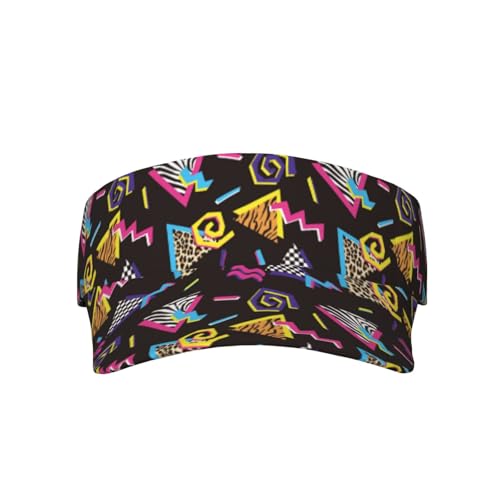 Sports Sun Visor Hats Adjustable Men Women Lightweight Packable Cooling Empty Top Visor Hat for Running, Tennis, Golf - color: Retro Fashion 80s 90s, size: 1-2