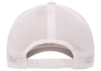 Flexfit 110M Trucker Mid-Profile Mesh Back Snapback Cap - color: White