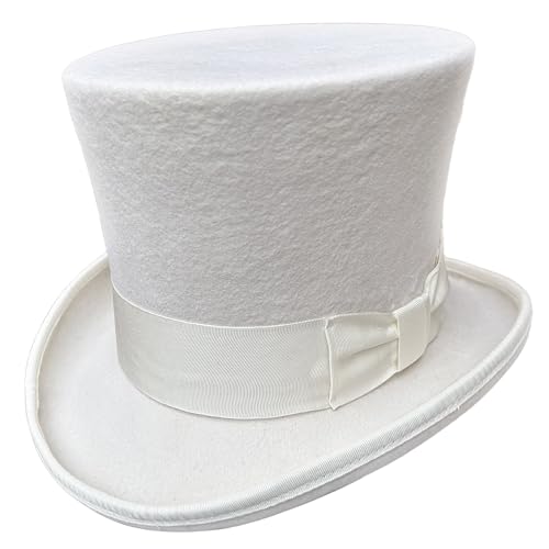 Wool Felt Top Hat Wedding Uncle Sam 7" Tall Topper Hats for Women Men - size: 7 1/8