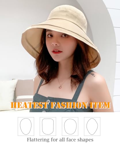 Wide Brim Sun Hat for Women, UV Protection Bucket Hat with Adjustable Strap, Packable Travel Friendly Summer Hat - color: Navy