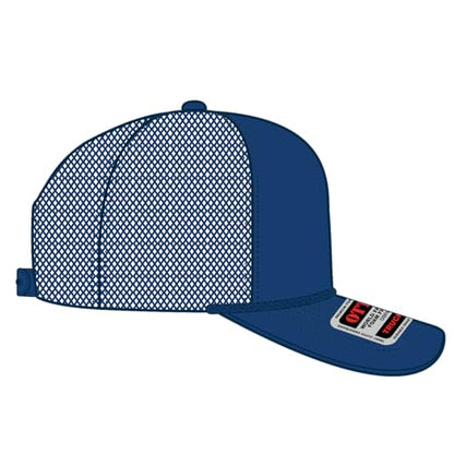 OTTO Cap 5 Panel High Crown Air Mesh Back Trucker Hat | Bulk Packs - color: 001 - Royal