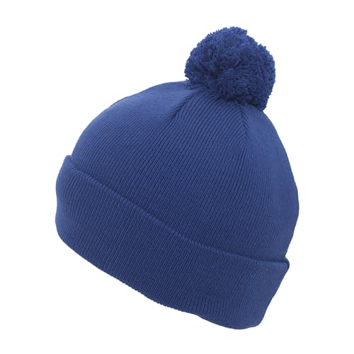 Pacific Headwear Unisex Adult Pacific Headwear Knit Fold Over Pom-pom Beanie - color: Royal, size: One Size