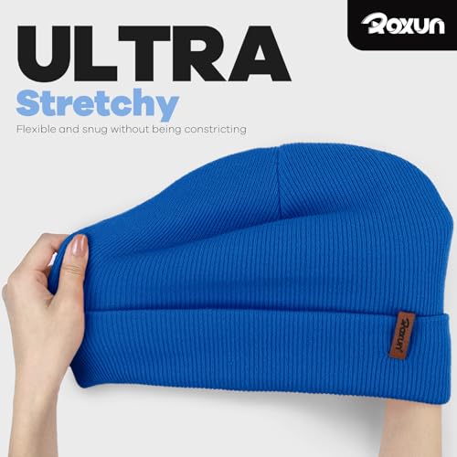 ROXUN Beanie for Men/Women Winter Hat Soft Warm Unisex Skull Stocking Cap - color: Indigo