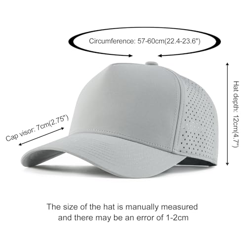 BOTVELA Men Adjustable Snapback Laser Cut Mesh Baseball Cap - color: Grey
