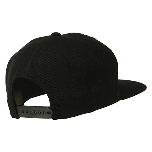 e4Hats.com Gold Lion Embroidered Wool Snapback Cap - color: Black