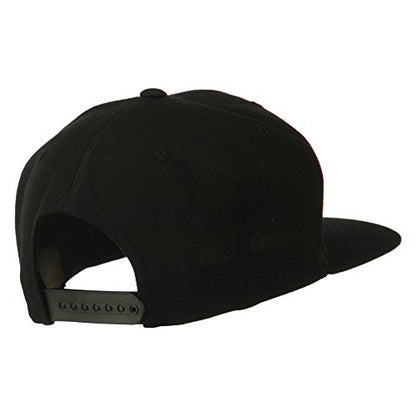e4Hats.com Gold Lion Embroidered Wool Snapback Cap - color: Black
