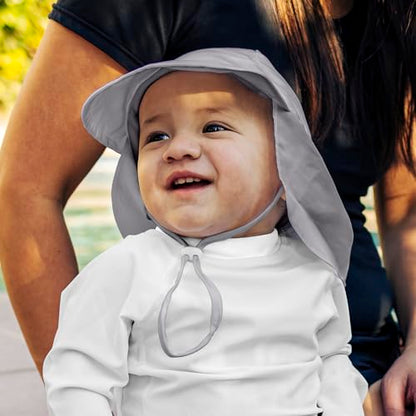 Green Sprouts Unisex-Baby Flap Sun Protection Swim HatHat - color: Gray, size: 0-6 Months