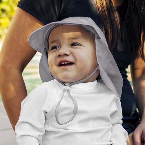 Green Sprouts Unisex-Baby Flap Sun Protection Swim HatHat - color: Gray, size: 9-18 Months