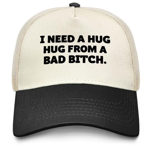 I Need a Hug from A Bad B Hat for Men Funny Baseball Hat Funny Birthday Gifts for Women - color: Allblack