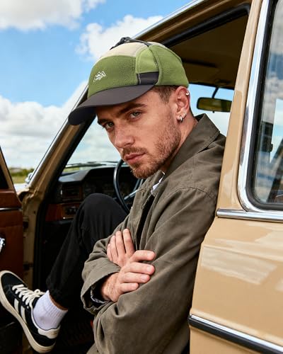 Croogo Fleece Baseball Cap with Ear Flaps Winter Warm 5 Panel Hat Soft Trapper Hat for Men - color: Greentaupe, size: One Size