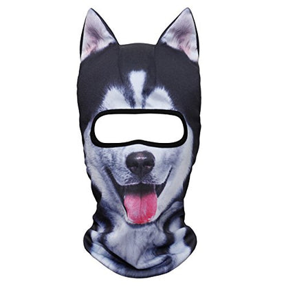 WTACTFUL 3D Animal Ears Balaclava, Breathable Face Mask for Halloween - color: Husky Meb-02