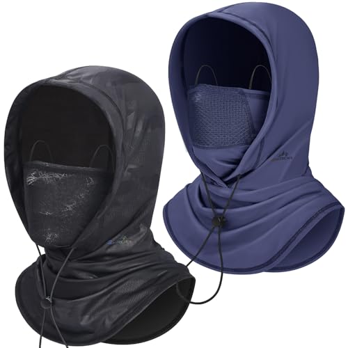 GXCROR Cooling Breathable Balaclava Face Mask Sun UV Protection Hood Shiesty Mask for Cycling Fishing Running - color: Black Camo+blue