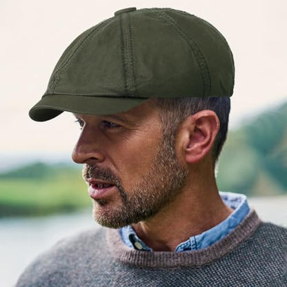 Newsboy Cap for Men Cotton 8 Panel Men's Flat Cap - color: Armygreen+navy, size: One Size
