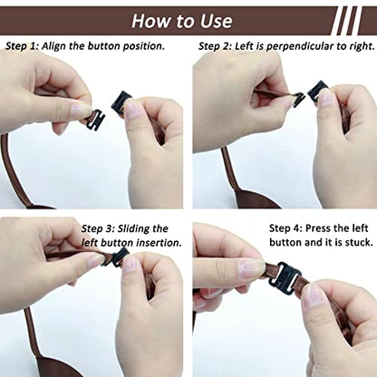Mantieqingway Women Uniform Necktie Adjustable Strap Striped Pre-tie Ties - color: Brown