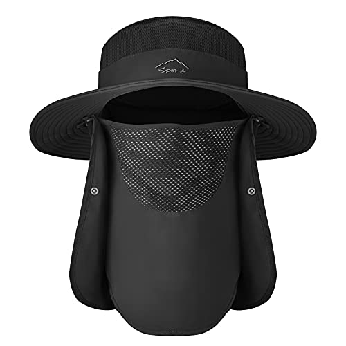 Sun Hats for Men Women UPF 50+ Waterproof Bucket Hat - color: Black