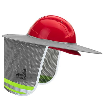 UNCO- Hard Hat Sun Shield, 2 Pack, Grey, Full & Standard Brim Mesh Sunshade High Visibility Reflective, Hard Hat Accessories - color: Grey, size: 2 Pack