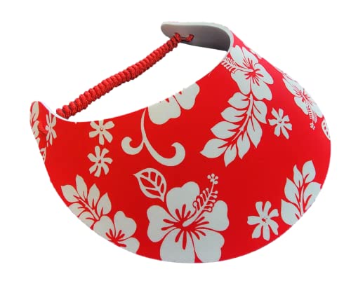 Women's Flower Design Lightweight Packable Foam Visor for Sun Protection & Outdoor Activities - color: Hawaiian 2